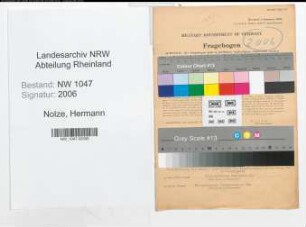 Entnazifizierung Hermann Nolze , geb. 21.12.1894 (Angestellter)