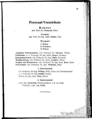 Personal-Verzeichnis
