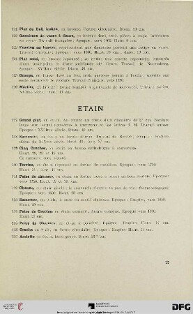 Etain (Nr. 127-137)