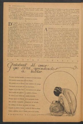 Palabras del amor que está aprendiendo a hablar