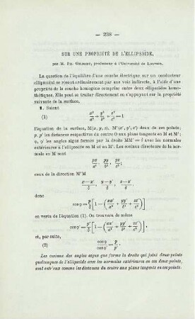 SUR UNE PROPRIÉTÉ DE L'ELLIPSOIDE.