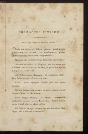 Character Cimicum.