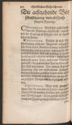 Die achtzehende Beschuldigung/ von abschaffung der Feyertage.