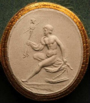 Diomedes hält sitzend das Palladion (Daktyliothek, Supplement)