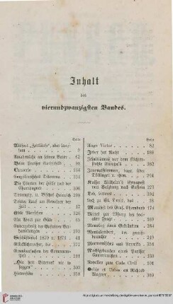 Inhalt des vierundzwanzigsten Bandes