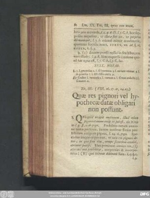 Tit. III. (VIII. 16. 17. 21. 24. 25.) Quae res pignori vel hypothecae datae obligari non possunt.