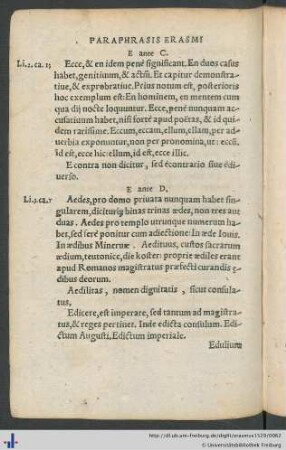 E ante C – I ante V