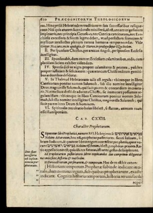 Cap. CXXII. Character Prophetarum.