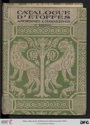 Catalogue d'étoffes anciennes et modernes
