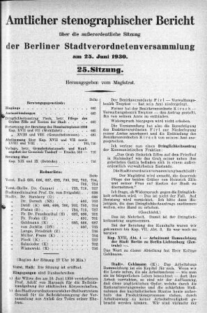 Sitzung 25, 25. Juni 1930
