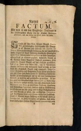 1-7, Kurzes Factum