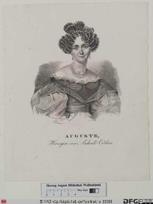 Bildnis Auguste, Herzogin zu Anhalt-Köthen, geb. Prinzessin Reuß-Köstritz