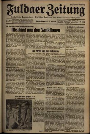 Erste Ausgabe vom Samstag, den 11. Juli 1936.