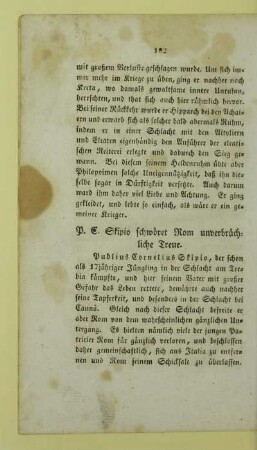 P. C. Skipio schwoeret Rom unverbruechliche Treue