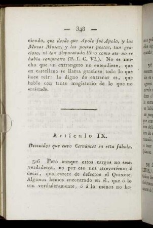 Articulo IX. Descuidos que tuvo Cervántes en esta fábula.