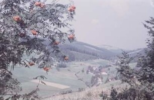 Blick auf eine Ortschaft im Erzgebirge