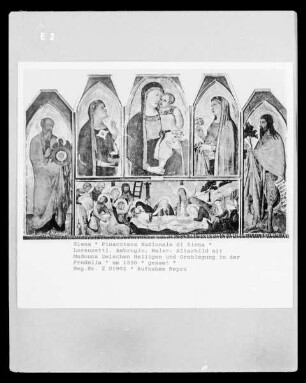 Altarbild mit Madonna zwischen Heiligen und Grablegung in der Predella