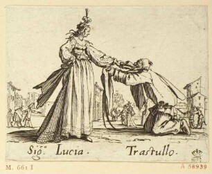 Sig.a Lucia und Trastullo, Blatt 20 aus der Serie "Balli di Sfessania"