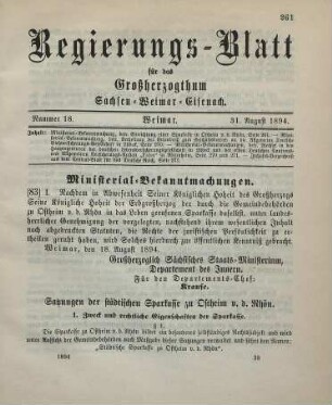 83. Ministerial-Bekanntmachung, betreffend Einrichtung einer Sparkasse in Ostheim v. d. Rhön