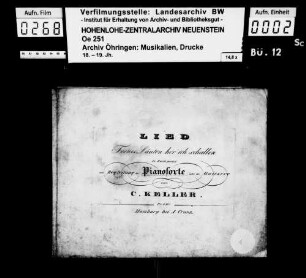 Keller, C., Lied "Fernes Läuten hör ich schallen" ... mit Begleitung des Pianoforte oder der Guitarre, Hamburg, Cranz.