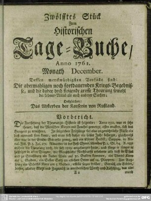 Zwölftes Stück. Monath December