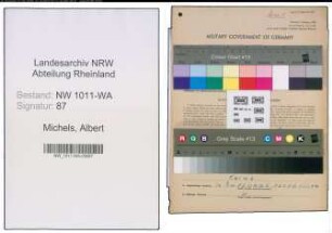 Entnazifizierung Albert Michels , geb. 03.04.1912 ()
