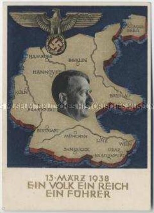 Postkarte zum Anschluss Österreichs