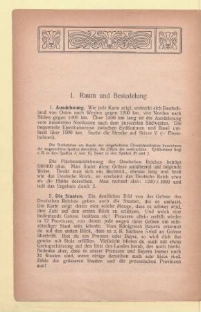 I. Raum und Besiedelung