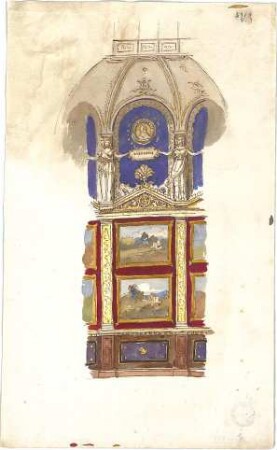 Neureuther, Gottfried von; Gemäldegalerie, Entwurf - Detail