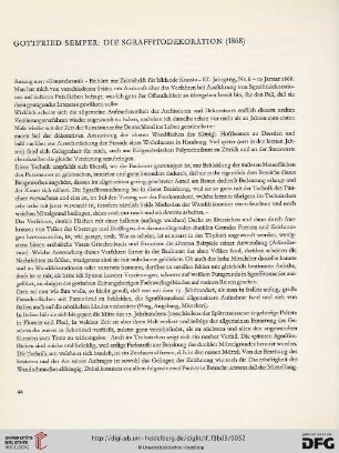 Gottfried Semper: Die Sgraffitodekoration (1868)
