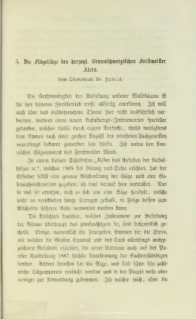 I.5. Die Flügelsäge des herzogl. Braunschweigischen Forstmeister Alers