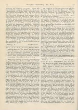 340-341 [Rezension] Cassel, Paulus, Die Hochzeit von Cana, theologisch und historisch in Symbol, Kunst und Legende ausgelegt. Mit einer Einleitung in das Evangelium Johannis