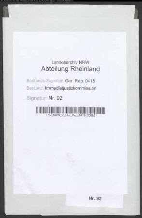 Regulierung der standesherrlichen Angelegenheiten.