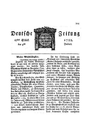 Wahre Wohltäthigkeit : (Fortsetzung des vorigen Stücks)