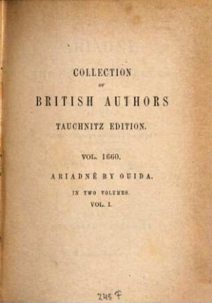 Ariadne, the story of a dream : in two volumes, 1