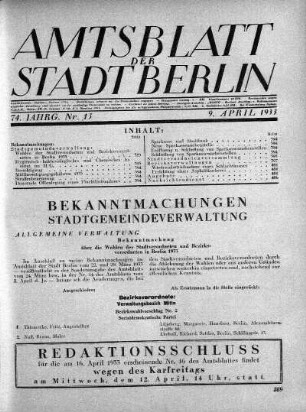 1933,15: Nr. 15, 9. April 1933