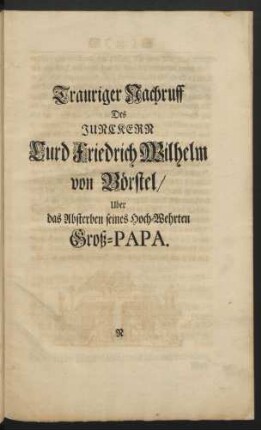 Trauriger Nachruff