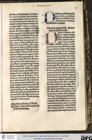 Incipit epistola ad Philemonem.