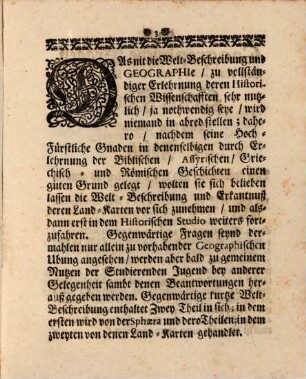 Kurtze Welt-Beschreibung frag-weiß vorgestellt