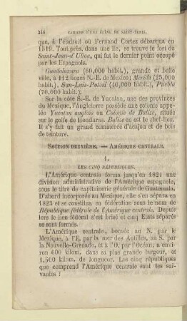 Section deuxième. – Amérique centrale