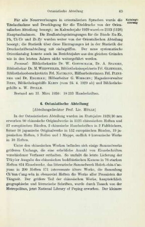 6. Ostasiatische Abteilung