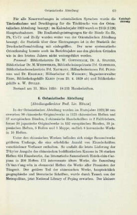 6. Ostasiatische Abteilung