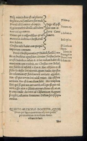 Quarto Articulo Docetur, Quod Deus qui super creaturam est, non possit per creaturam in nostrum domicilium induci.