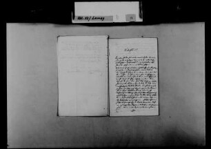 Schreiben von Georg Philipp Hilspach, Eschelbach, an August Lamey: Bewerbung des Sohns von Hilspach, Ludwig, um eine freie Pfarrstelle.