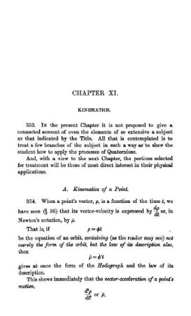 Chapter XI. Kinematics.