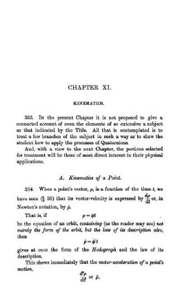 Chapter XI. Kinematics.