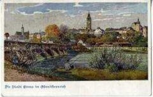 Ansicht von Enns; Postkarte des Deutschen Schulvereins, Nr. 816