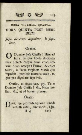 Hora Vigesima Quarta.