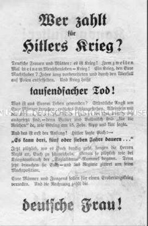 Britisches Abwurf-Flugblatt über die Verlierer des Krieges