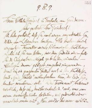 Brief an Wilhelm Friedrich